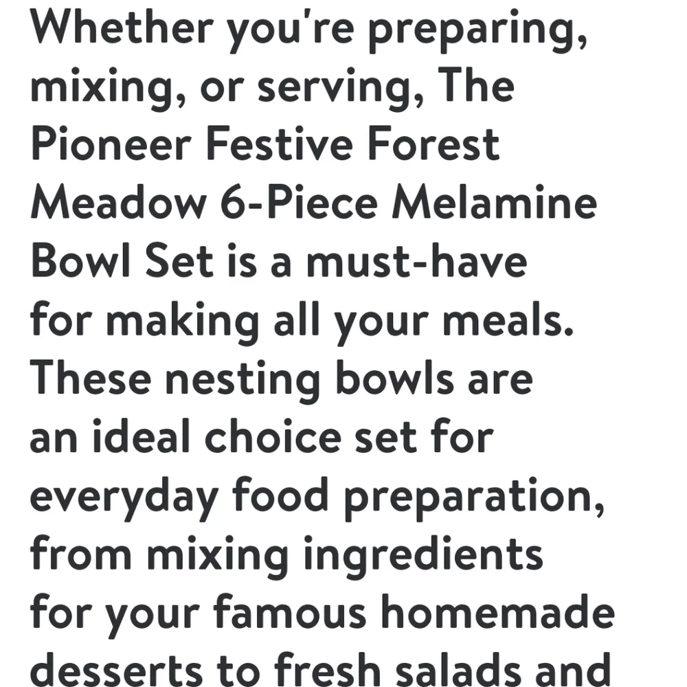 ❤️ New Pioneer Woman Festive Forest 6-Piece Melamine Bowl Set - Picture 2 of 11
